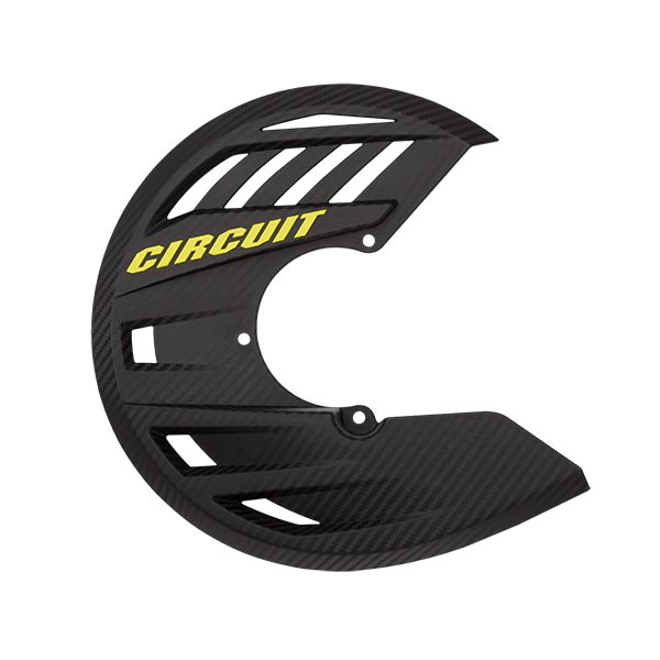 Copridisco carbon look con scritta gialla