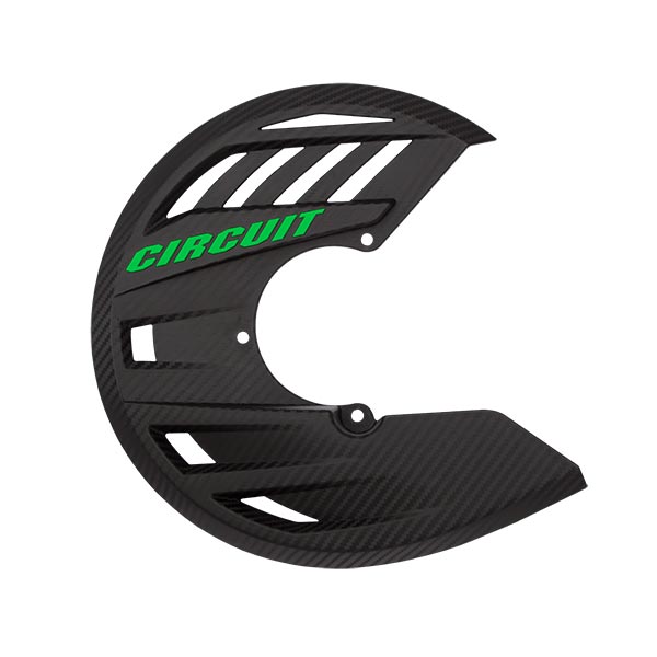 Copridisco carbon look con scritta verde