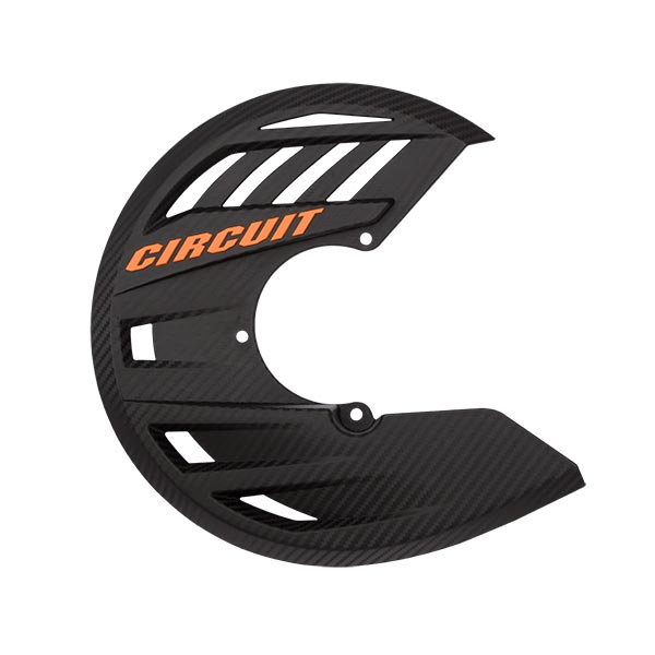 Copridisco carbon look con scritta arancione