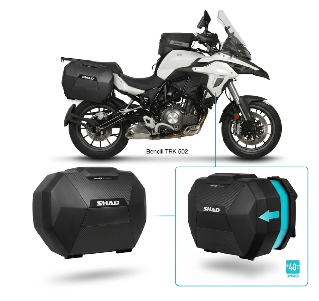 Benelli trk 502 borse valigie laterali espandibili + staffe fissaggio 2016 2026