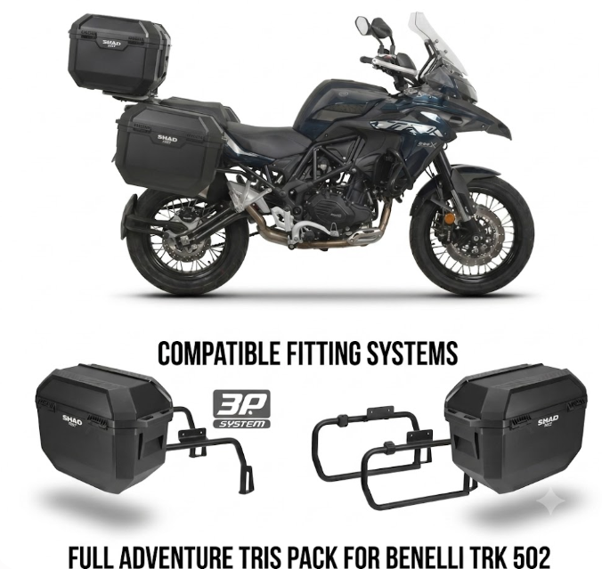 Benelli trk502 500 piastra + attacco + bauletto top case tr 46 2020 2026