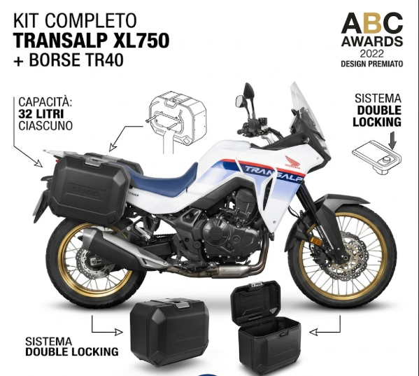 Honda transalp 750 kit 4p system attacco + valigie laterali 2023 2026
