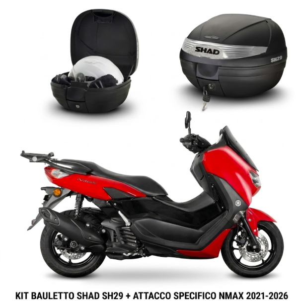 Yamaha nmax 125 125 kit piastra supporto portapacchi + bauletto sh29 2021 2026