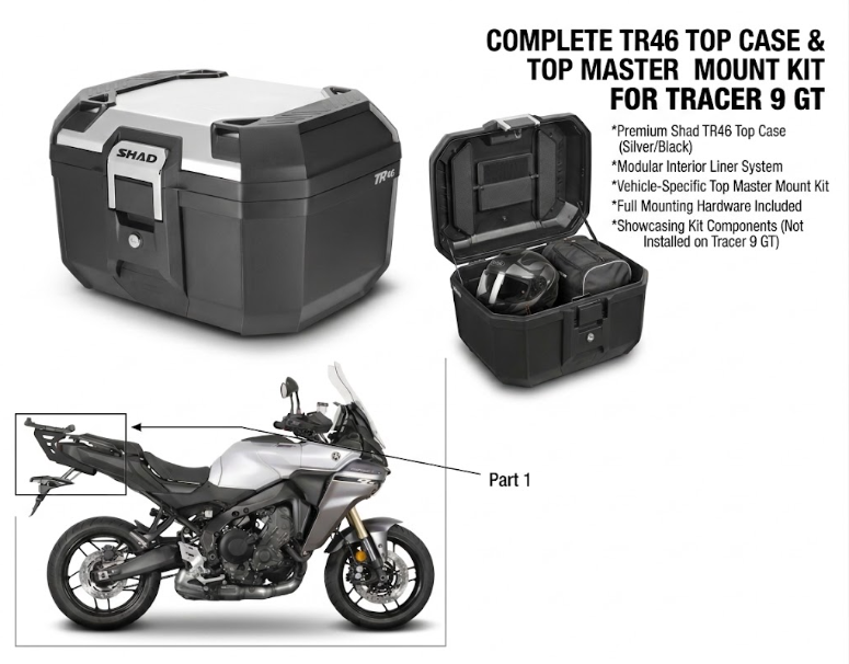Yamaha tracer 9 890 kit piastra staffa portapacchi + bauletto posteriore 2021 2026