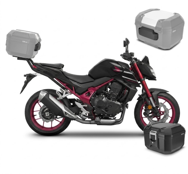 Honda cb750 hornet 750 bauletto + kit staffe fissaggio + schienalino 2023 2026