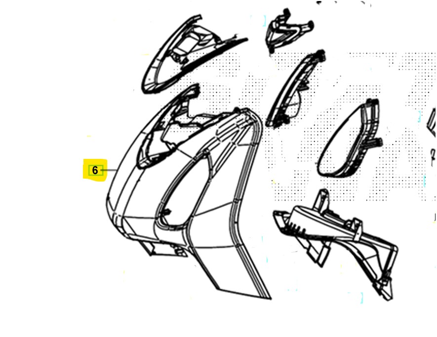Sym symphony 125 carena scudo anteriore marrone 2020 2022 xf12w1-it