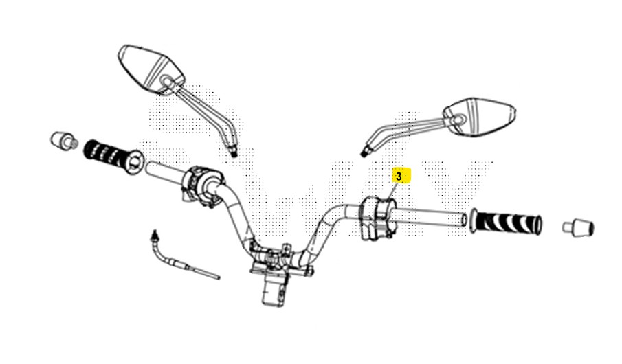 Sym jet 14 evo 125 commutatore devio luci sinistro completo 2024 2024 xcb12c1cn-eu