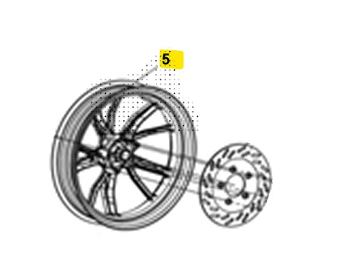 Sym jet 14 evo 125 cerchio ruota posteriore 2024 2024 xcb12c1cn-eu