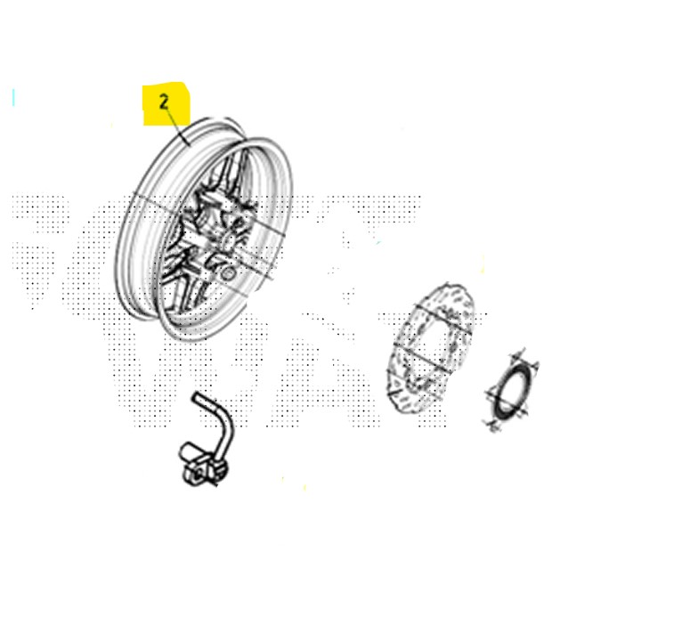 Sym adx 300 cerchio ruota anteriore 2024 2024 tea30t1cn-eu
