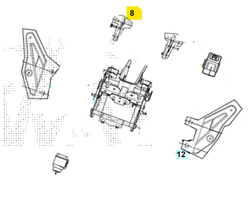 Sym adxtg 400 staffa supporto parabrezza destro b 2025 2025 lua40t1-eu